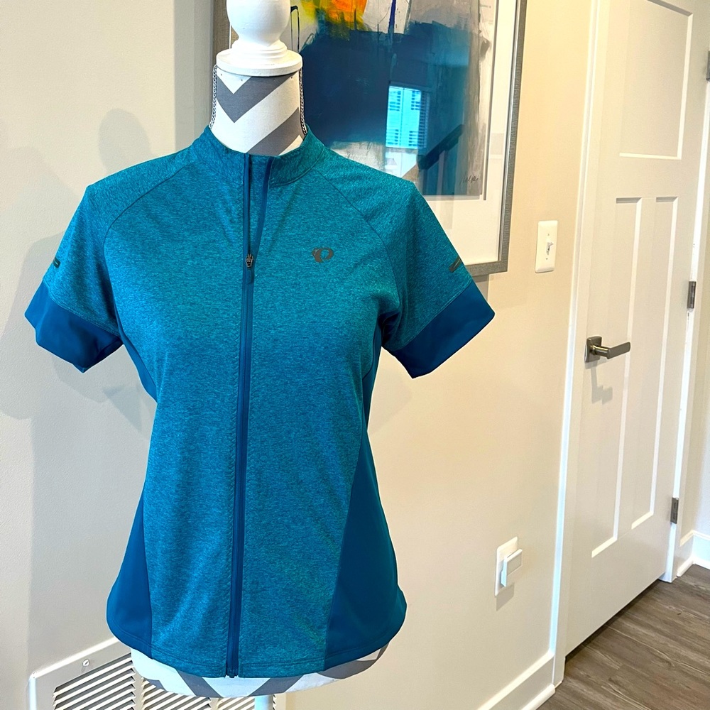 **SOLD**Pearl Izumi Cycle Spin Womens Jersey Sz: L Color: Teal. Full Zipper